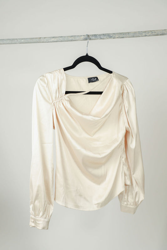 Blusa Beige Manga Larga